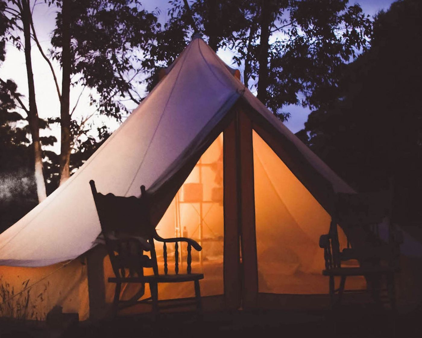 Glampling campamento con glamour