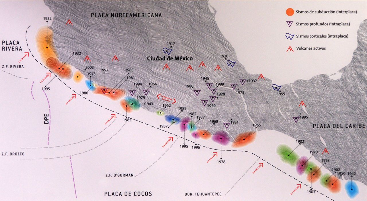Zona de sismos en México
