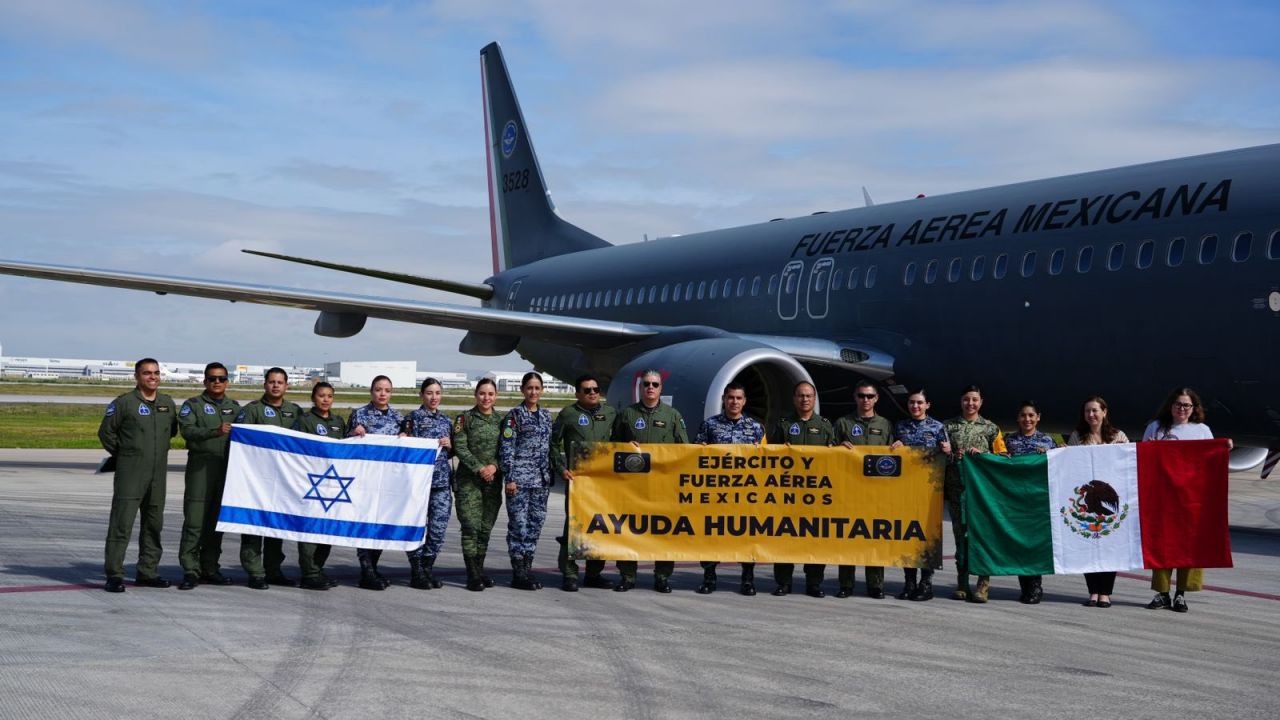 Avión de la Fuerza Aérea Mexicana viaja hacia Israel. Foto: SRE.