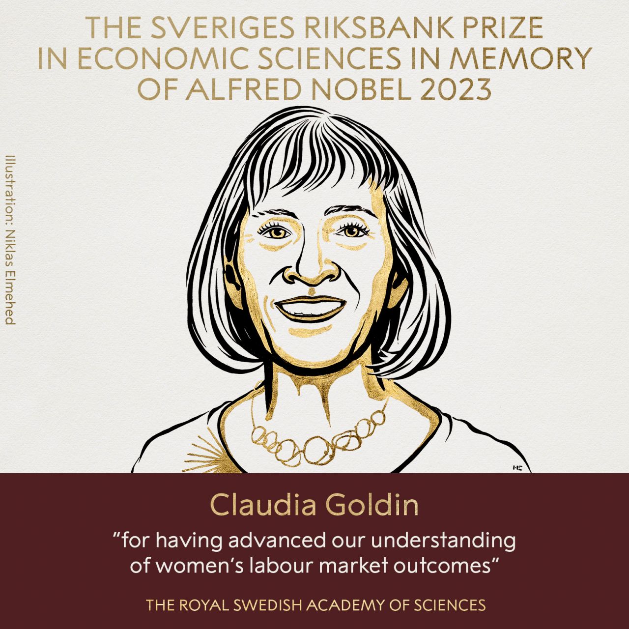 Claudia Goldin, Premio Nobel de Economía 2023. Foto: nobelprize.org